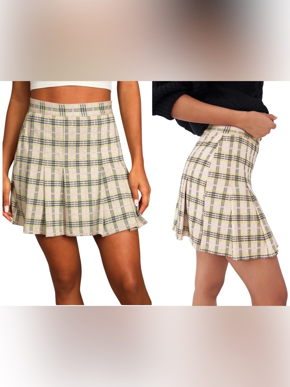 Free People | Plaid Pleated Mini Skirt - Picture 2 of 8